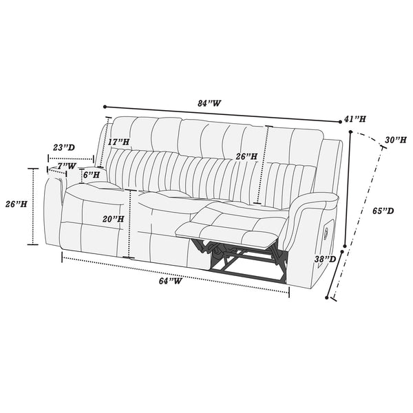  F8743 Manual Reclining Sofa