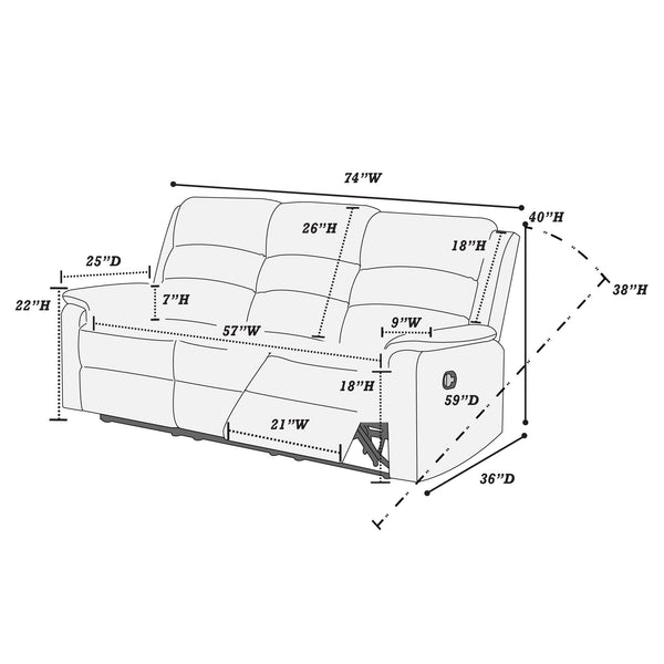  F8779 Manual Reclining Sofa