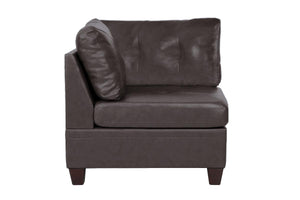 Corner sofa/ dark coffee genuine leather 