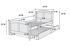 TWIN BED W/TRUNDLE-WHITE