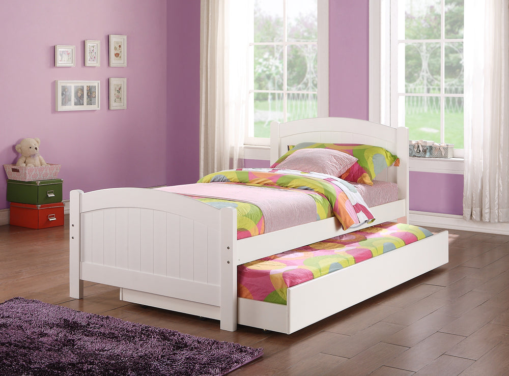 TWIN BED W/TRUNDLE-WHITE