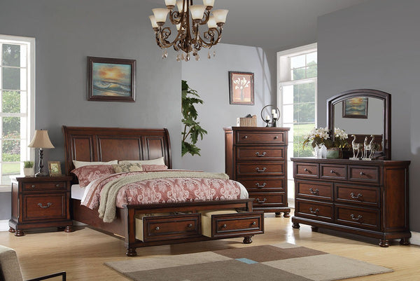 CALIFORNIA KING BED/ANTIQUE CHERRY FINISH