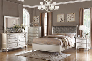 QUEEN BED/SILVER FINISH