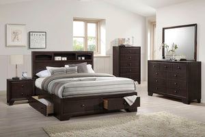 E. KING BED/DARK WALNUT