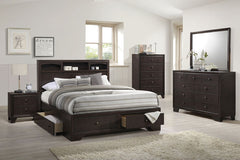 QUEEN BED/DARK WALNUT