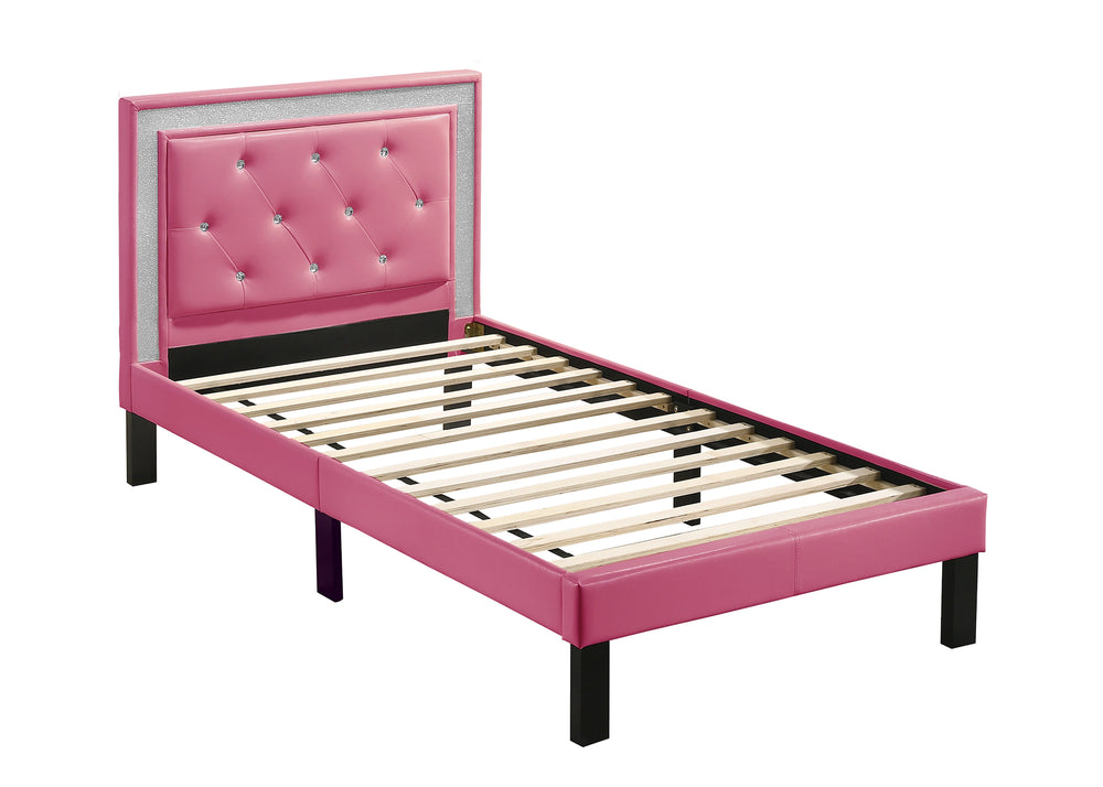 TWIN BED/PU-PINK