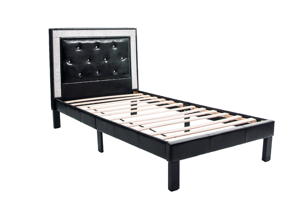 TWIN BED/PU-ASH BLACK