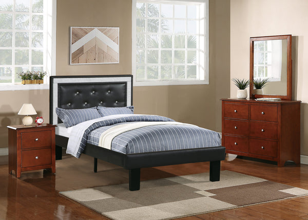 TWIN BED/PU-ASH BLACK