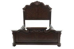 EASTERN KING BED/VANEER/DARK WALNUT