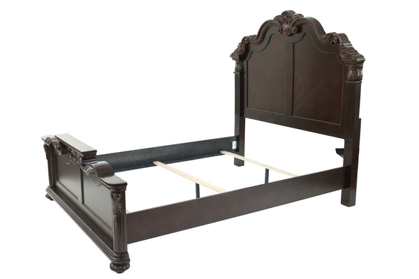 EASTERN KING BED/VANEER/DARK WALNUT