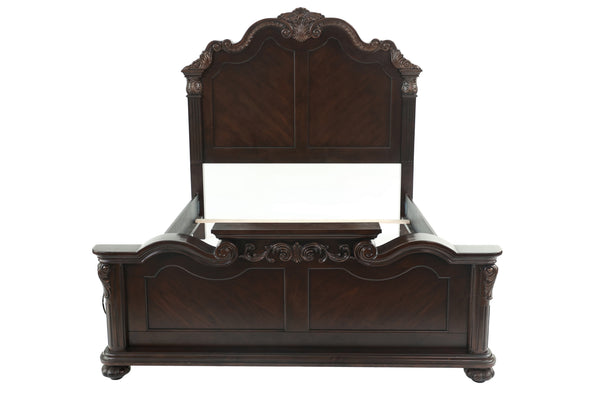 QUEEN BED/VANEER/DARK WALNUT