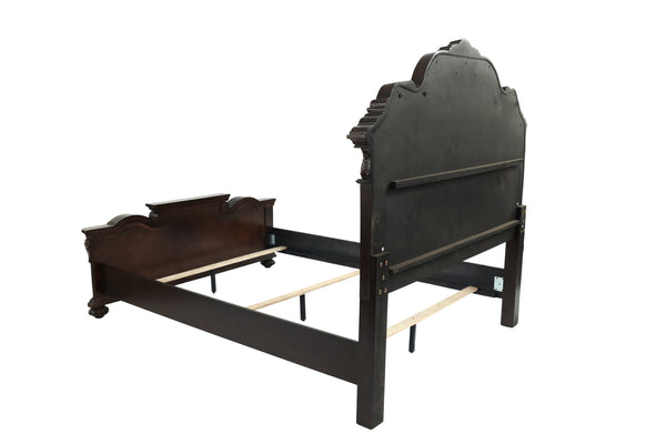 QUEEN BED/VANEER/DARK WALNUT