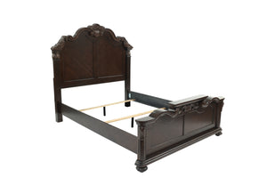 QUEEN BED/VANEER/DARK WALNUT