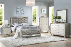 CA. KING BED W/STAINLESS PANEL/SILVER