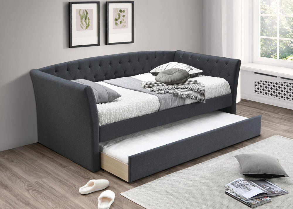 DAY BED/CHARCOAL BURPLAP