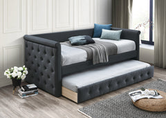 DAY BED/CHARCOAL BURPLAP