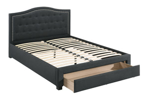 EK BED CHARCOAL BURLAP