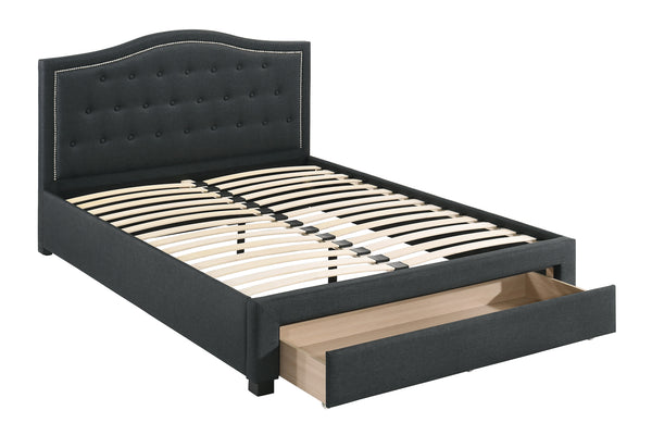 FULL BED W/DRAWER-CHARCOAL