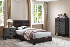 TWIN BED/BROWN PU