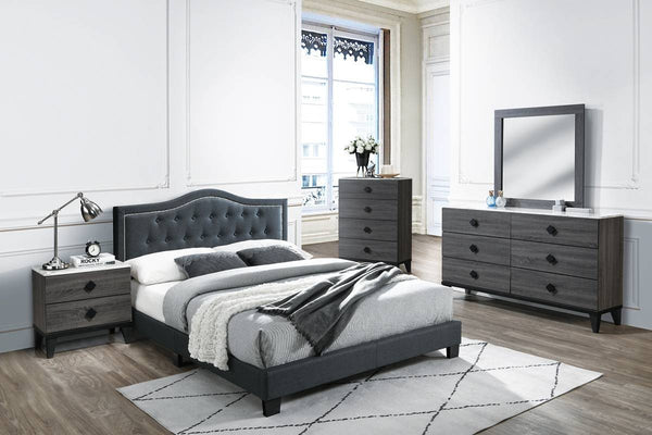FULL BED/CHARCOAL BURPLAP