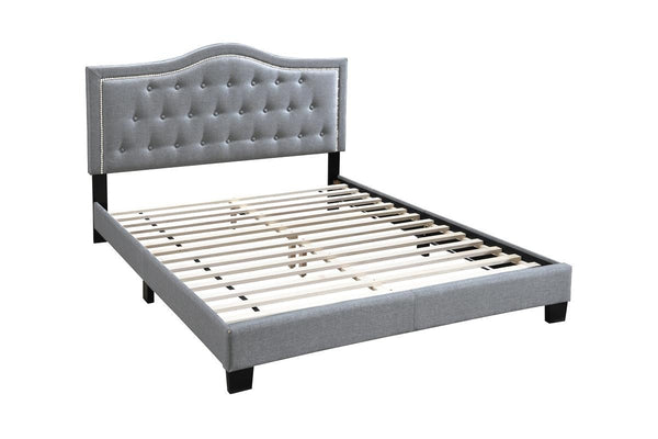 FULL BED/GREY VELVET