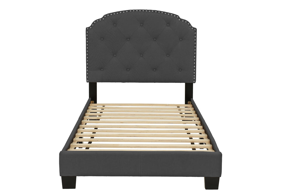 TWIN BED/CHARCOLE BURPLAP