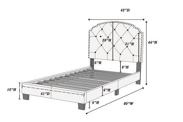 TWIN BED/CHARCOLE BURPLAP