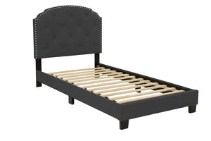 TWIN BED/CHARCOLE BURPLAP