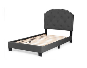 TWIN BED/CHARCOLE BURPLAP