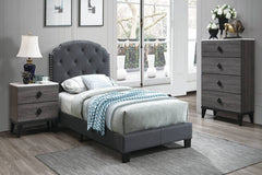TWIN BED/CHARCOLE BURPLAP