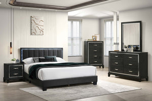 QUEEN BED W/ BUILT-IN LED LIGHTS