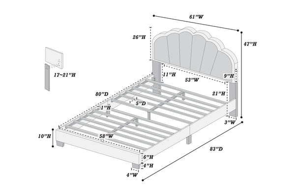 QUEEN BED W/ BUILT-IN LED LIGHTS