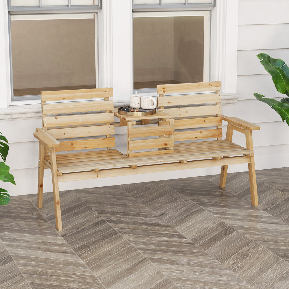 The middle table creates the perfect space for your items<br>Simply fold the table to enjoy extra seating when not in use<br>Avoid accidental unfolding thanks to the safety latch<br>58" x 18" seating area for 2-3 people sitting together<br>Stable and dura