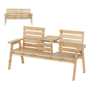 The middle table creates the perfect space for your items<br>Simply fold the table to enjoy extra seating when not in use<br>Avoid accidental unfolding thanks to the safety latch<br>58" x 18" seating area for 2-3 people sitting together<br>Stable and dura
