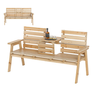 The middle table creates the perfect space for your items<br>Simply fold the table to enjoy extra seating when not in use<br>Avoid accidental unfolding thanks to the safety latch<br>58" x 18" seating area for 2-3 people sitting together<br>Stable and dura