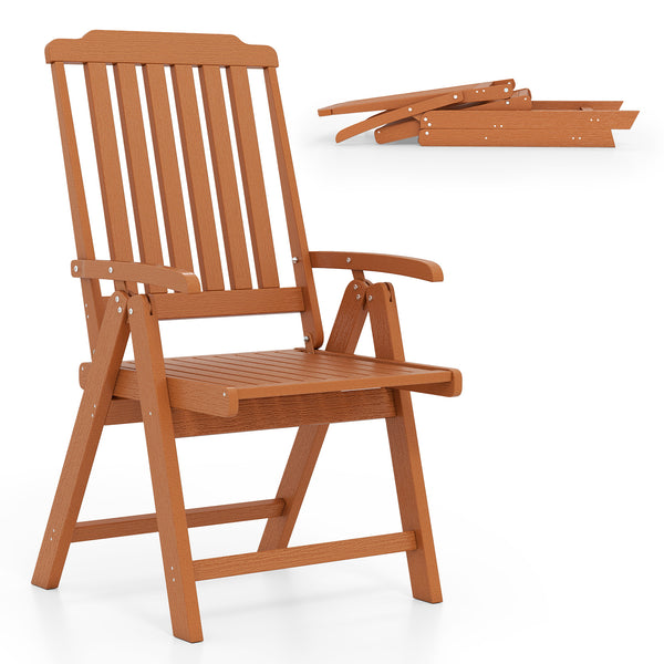 Effortless to fold into a compact size  easy to move around  save storage space<br>Crafted of weatherproof HDPE  waterproof  fade-resistant  crack-resistant<br>Equipped with 304 stainless steel screws  rustproof  built to last<br>The curved back  wide sea