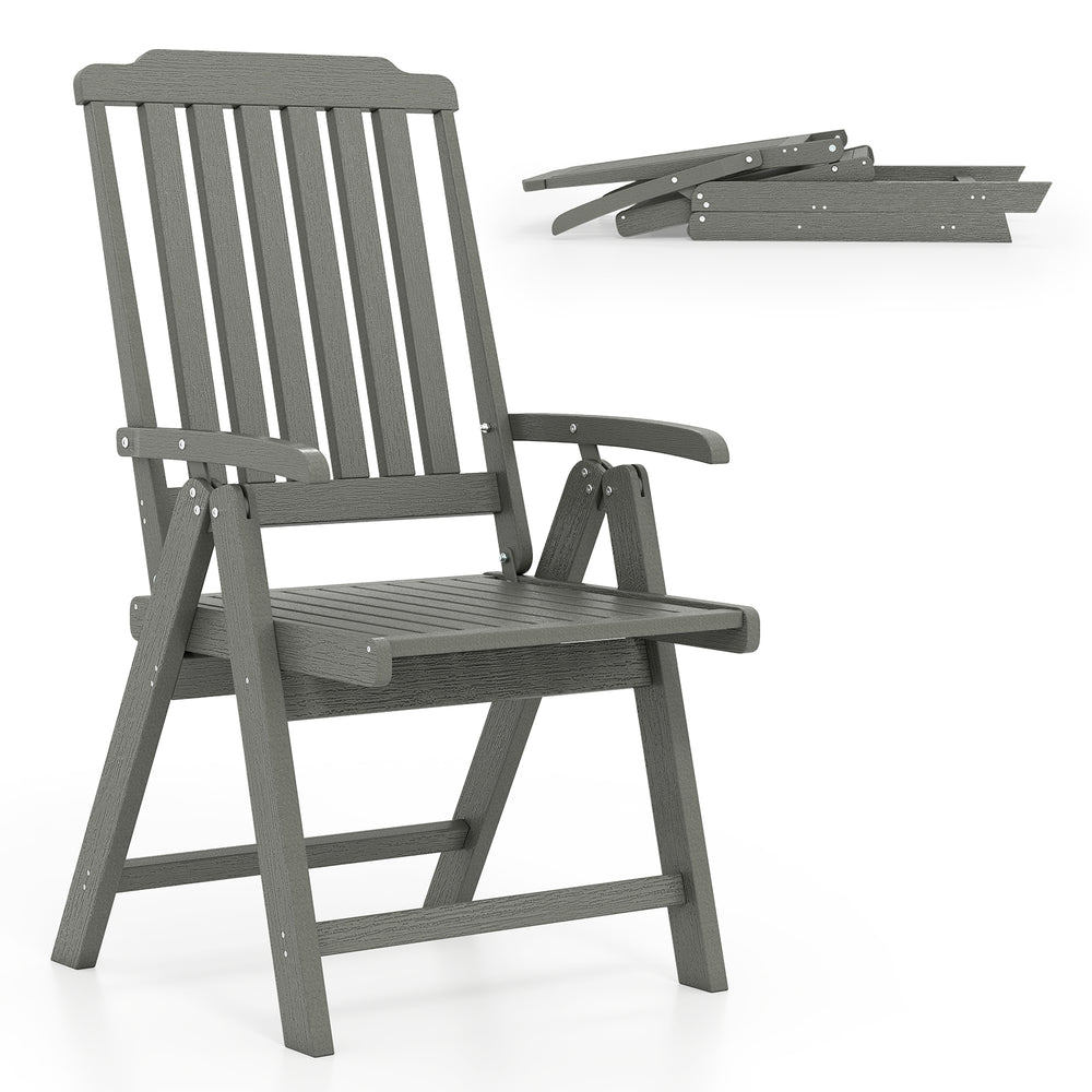 Effortless to fold into a compact size  easy to move around  save storage space<br>Crafted of weatherproof HDPE  waterproof  fade-resistant  crack-resistant<br>Equipped with 304 stainless steel screws  rustproof  built to last<br>The curved back  wide sea