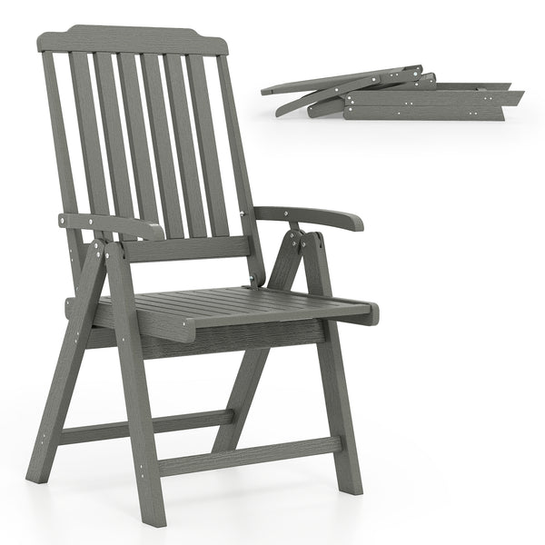 Effortless to fold into a compact size  easy to move around  save storage space<br>Crafted of weatherproof HDPE  waterproof  fade-resistant  crack-resistant<br>Equipped with 304 stainless steel screws  rustproof  built to last<br>The curved back  wide sea