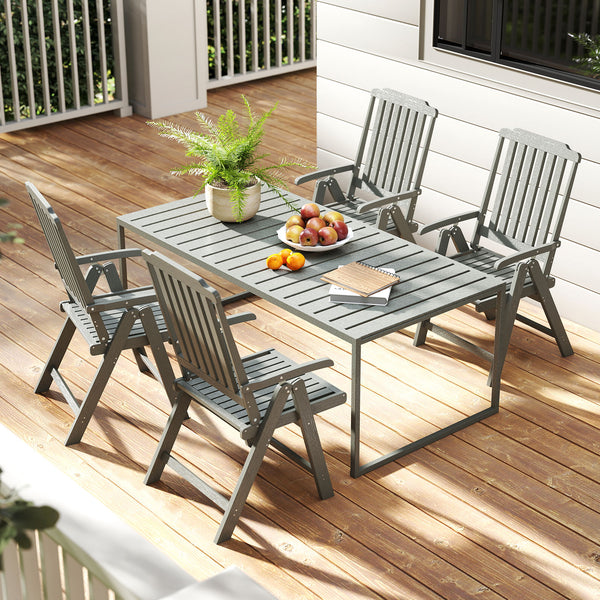 Effortless to fold into a compact size  easy to move around  save storage space<br>Crafted of weatherproof HDPE  waterproof  fade-resistant  crack-resistant<br>Equipped with 304 stainless steel screws  rustproof  built to last<br>The curved back  wide sea