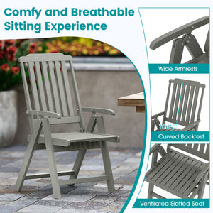 Effortless to fold into a compact size  easy to move around  save storage space<br>Crafted of weatherproof HDPE  waterproof  fade-resistant  crack-resistant<br>Equipped with 304 stainless steel screws  rustproof  built to last<br>The curved back  wide sea