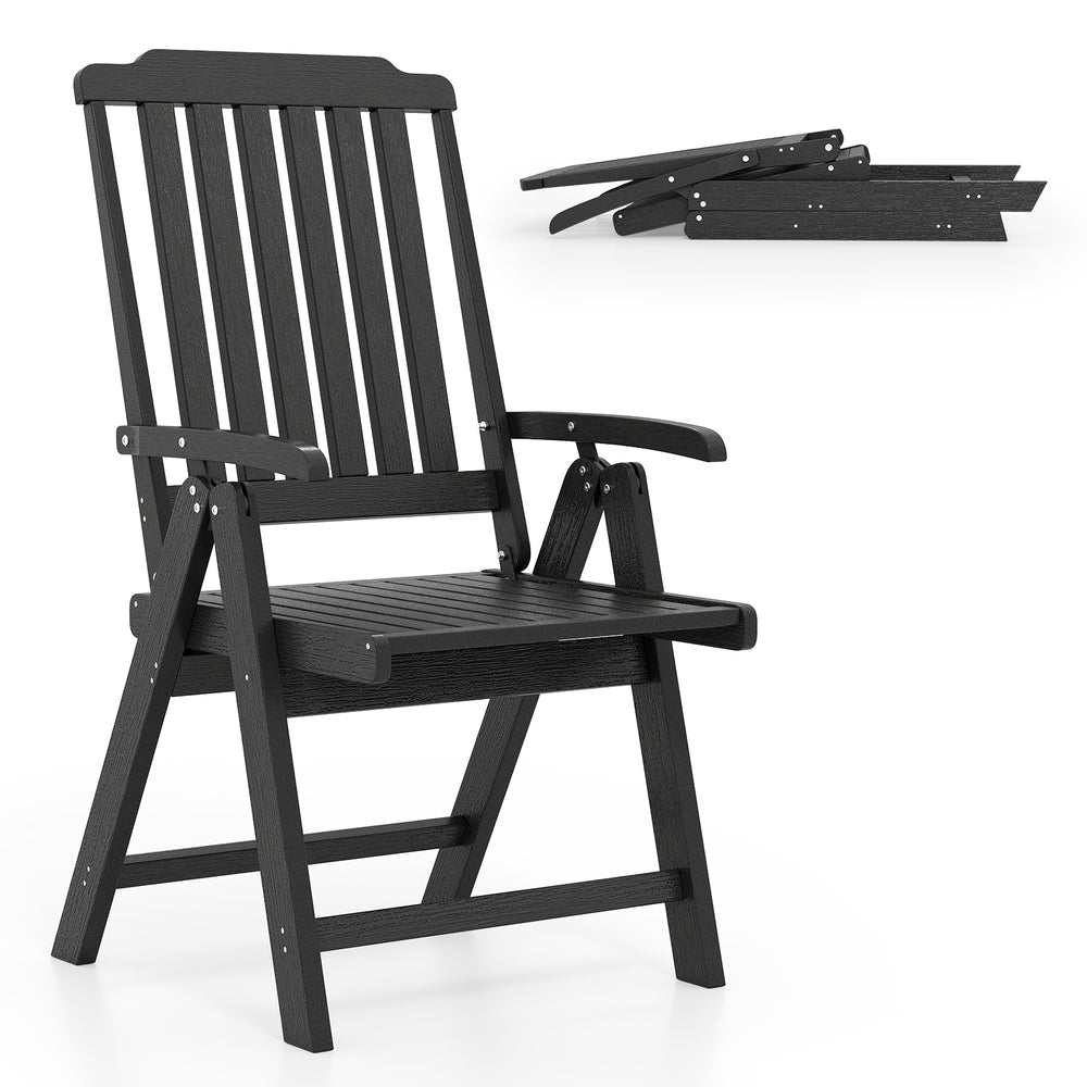 Effortless to fold into a compact size  easy to move around  save storage space<br>Crafted of weatherproof HDPE  waterproof  fade-resistant  crack-resistant<br>Equipped with 304 stainless steel screws  rustproof  built to last<br>The curved back  wide sea