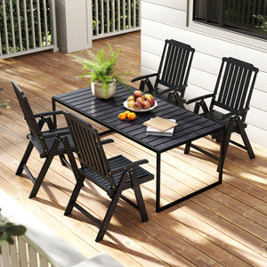 Effortless to fold into a compact size  easy to move around  save storage space<br>Crafted of weatherproof HDPE  waterproof  fade-resistant  crack-resistant<br>Equipped with 304 stainless steel screws  rustproof  built to last<br>The curved back  wide sea