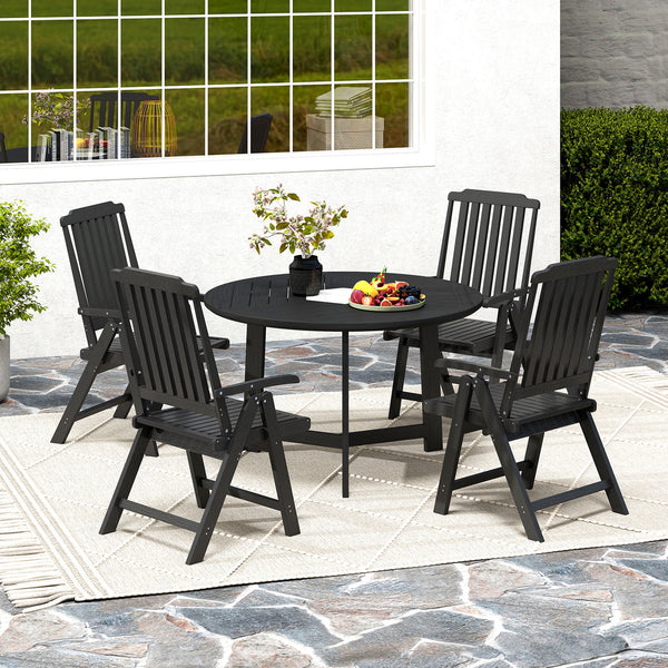 Effortless to fold into a compact size  easy to move around  save storage space<br>Crafted of weatherproof HDPE  waterproof  fade-resistant  crack-resistant<br>Equipped with 304 stainless steel screws  rustproof  built to last<br>The curved back  wide sea