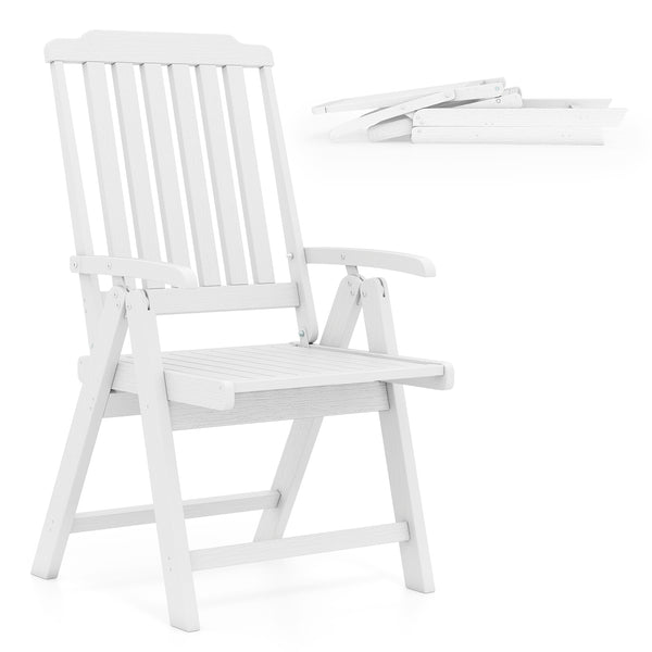 Effortless to fold into a compact size  easy to move around  save storage space<br>Crafted of weatherproof HDPE  waterproof  fade-resistant  crack-resistant<br>Equipped with 304 stainless steel screws  rustproof  built to last<br>The curved back  wide sea