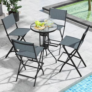 High-quality fabric is comfortable and durable for use<br>Sturdy metal frame provides bar stool with strong support<br>Practical footrest holds legs and feet to relieve pressure<br>Folding design for easy carry and space-saving storage <br>Reinforced back