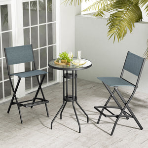 High-quality fabric is comfortable and durable for use<br>Sturdy metal frame provides bar stool with strong support<br>Practical footrest holds legs and feet to relieve pressure<br>Folding design for easy carry and space-saving storage <br>Reinforced back