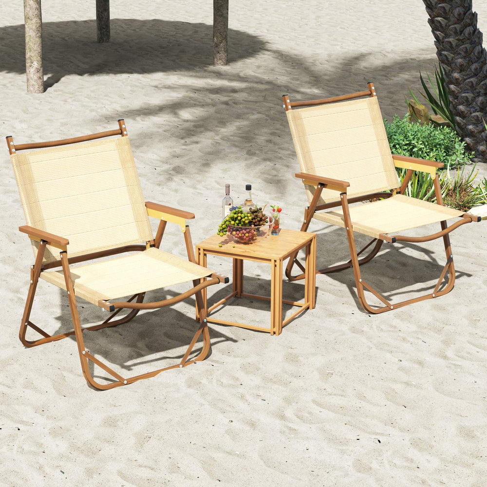 Each chair weighs only 6 lbs  making it incredibly easy to carry and transport<br>Save your space when not in use thanks to its folding design<br>No assembly required for time-saving and labor-saving<br>Feel the ultimate comfort with breathable fabric and