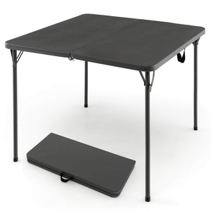 Sturdy steel frame for 330 lbs strong loading capacity<br>Add extra stability due to the reinforced triangular structure <br>Anti-scratch foot pads for floor protection<br>Perfect for outdoor use with rustproof steel surface and all-weather HDPE tabletop<
