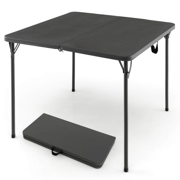 Sturdy steel frame for 330 lbs strong loading capacity<br>Add extra stability due to the reinforced triangular structure <br>Anti-scratch foot pads for floor protection<br>Perfect for outdoor use with rustproof steel surface and all-weather HDPE tabletop<