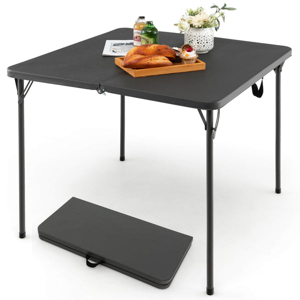 Sturdy steel frame for 330 lbs strong loading capacity<br>Add extra stability due to the reinforced triangular structure <br>Anti-scratch foot pads for floor protection<br>Perfect for outdoor use with rustproof steel surface and all-weather HDPE tabletop<